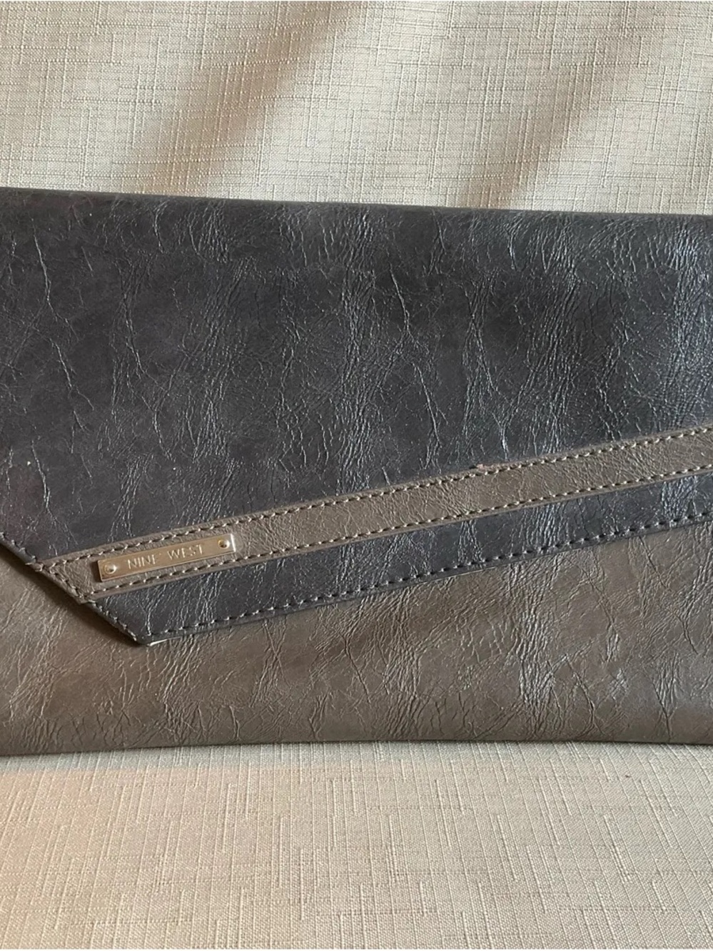 Nine West Two-Tone Black and Gray Men's Envelope Wallet